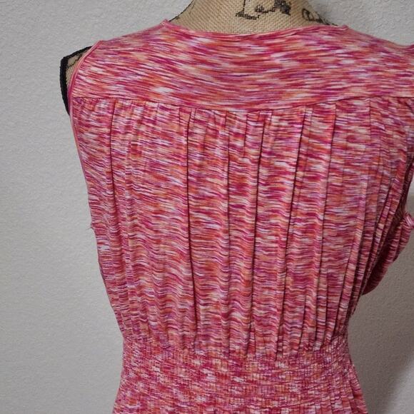 SPENSE PINK and orange variegated super soft maxi dress size large - Picture 3 of 6